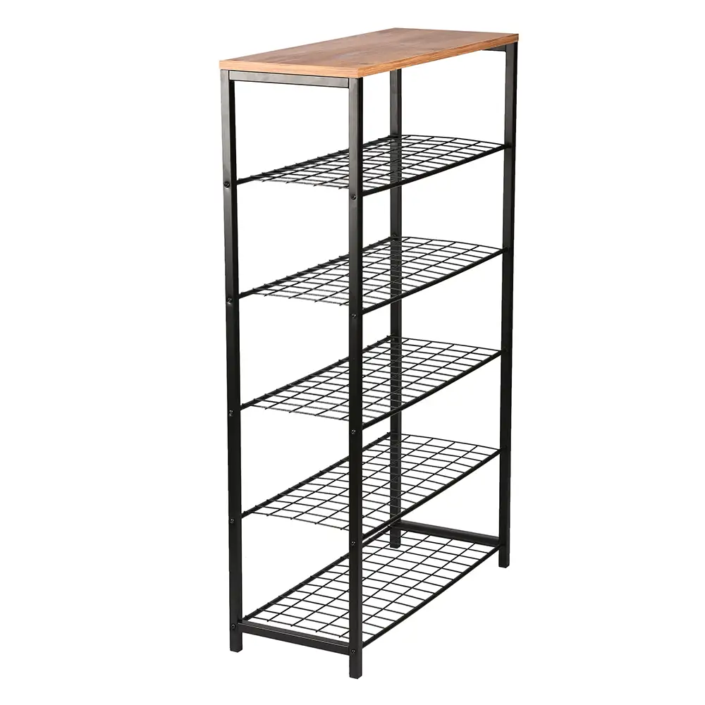 Uyan Home - Ahşap Raflı Metal Ayakkabılık