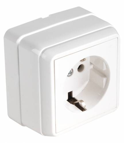 Bron S/M Earthed Socket White