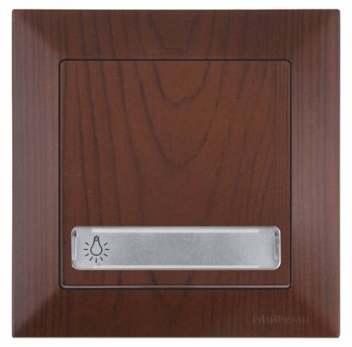 Candela Illuminated 1 G 1 W Switch with Label White (Push Plate) with Screw