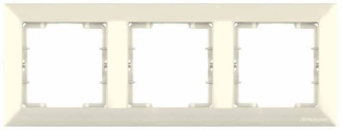 Candela White 3 Gang Horizontal Frame