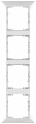 Candela White 4 Gang Vertical Frame