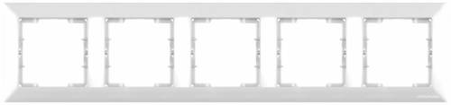 Candela White 5 Gang Horizontal Frame