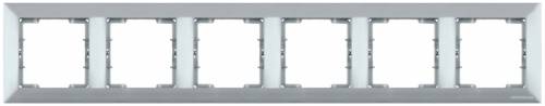 Candela White 6 Gang Horizontal Frame