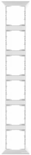 Candela White 6 Gang Vertical Frame