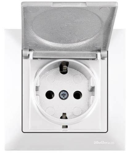 Candela White Earthed Socket with Cover