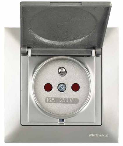 Candela White UPS Socket (French) with Cover (Child Protection)