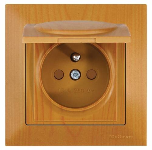Candela White UPS Socket (French) with Cover (Child Protection)