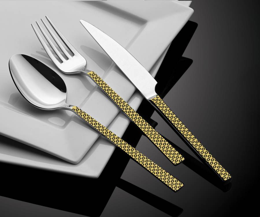 Cubuk Gold Laser Coated Cutlery Set