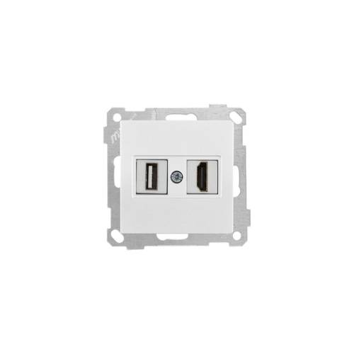 Daria Розетка компьютерная 2USB Белый цвет