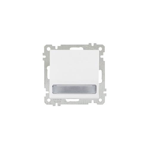 Daria Illuminated 1G 1W Switch with Label (220V) with Screw White