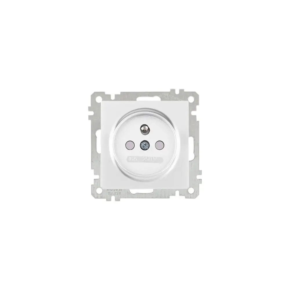 Daria Ups (French) Socket with Cover (Child Protec.) White