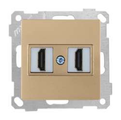 Data Socket 2*HDMI Socket (mech+plate) White - Thumbnail
