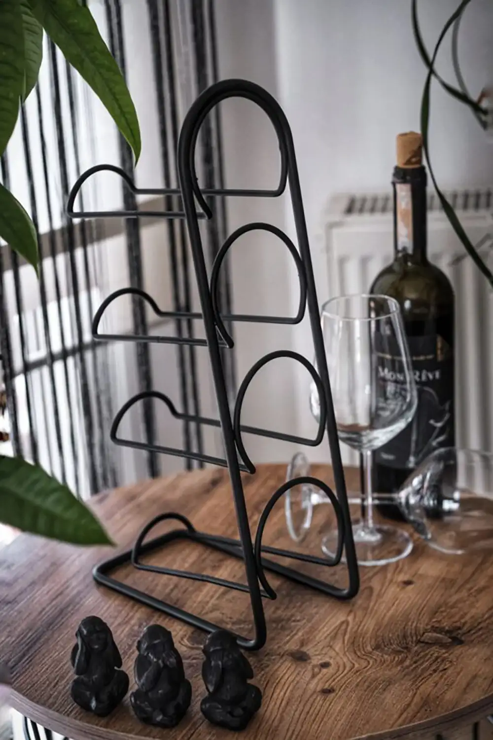 Decorative Wire Wine Rack (4 Shelves) - Thumbnail