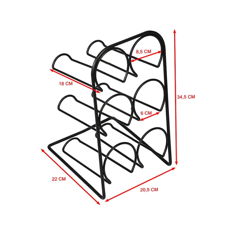 Decorative Wire Wine Rack (6 Shelves) - Thumbnail