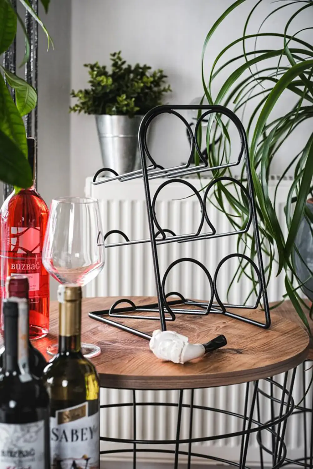 Decorative Wire Wine Rack (6 Shelves) - Thumbnail