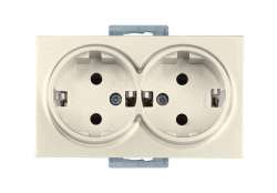 Candela-Daria - Double Socket Earthed Porcelain White Candela-Daria - Double Socket Earthed Porcelain White