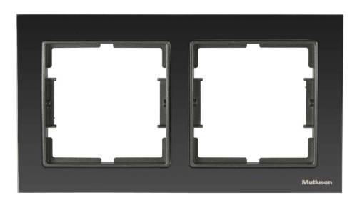 Elitra Cadre horizontal Chrome 2 Gang brillant Fumé- Fumé