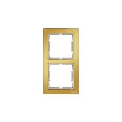 Elitra Chrome 2 Gang Vertical Frame Gold-Satin - Thumbnail