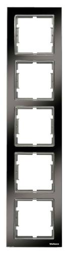 Cadre Vertical Elitra Chrome 5 Gang Brillant fumé-Argent