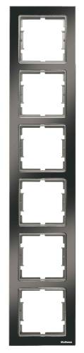 Cadre Vertical Elitra Chrome 5 Gang Brillant fumé-Argent