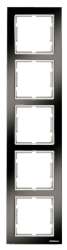 Cadre Vertical Elitra Chrome 5 Gang Brillant fumé-Argent - Thumbnail