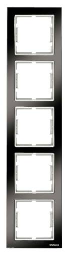 Cadre Vertical Elitra Chrome 5 Gang Brillant fumé-Argent