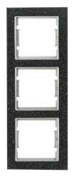 2-ая вертикальный рамка Мраморный (Black Quartz, Черный Кварц-Серебристый) - Thumbnail