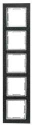 Elitra Corian 2 Gang Vertical Frame Black Quartz-Silver - Thumbnail