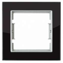 Elitra Glass 1 Gang Frame Black-Silver - Thumbnail