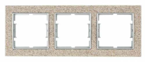Elitra Marble 1 Gang Frame Sand Stone-Silver