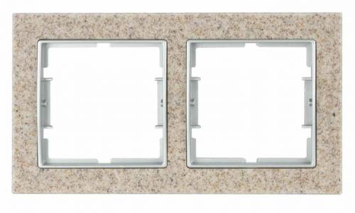 Elitra Marble 1 Gang Frame Sand Stone-Silver