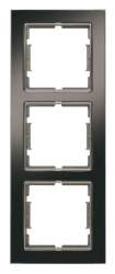 Cadre vertical Elitra Metal 2 Gang Brillant fumé-Argent - Thumbnail