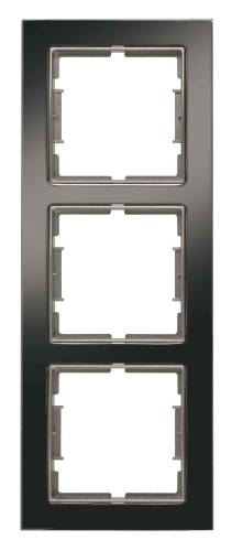 Cadre vertical Elitra Metal 2 Gang Brillant fumé-Argent