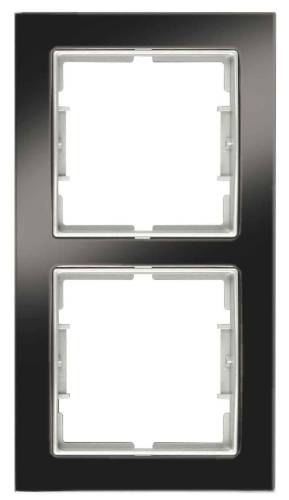 Cadre vertical Elitra Metal 2 Gang Brillant fumé-Argent