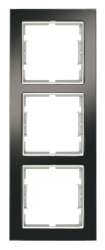 Cadre vertical Elitra Metal 2 Gang Brillant fumé-Argent - Thumbnail