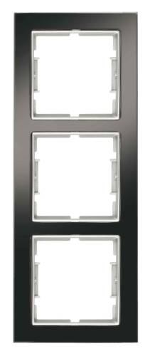 Cadre vertical Elitra Metal 2 Gang Brillant fumé-Argent