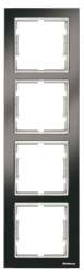 Elitra Metal 2 Gang Vertical Frame Bright Smoked-Silver - Thumbnail
