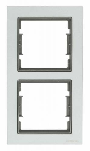 Elitra Metal 2 Gang Vertical Frame Mat Aluminium-Smoked