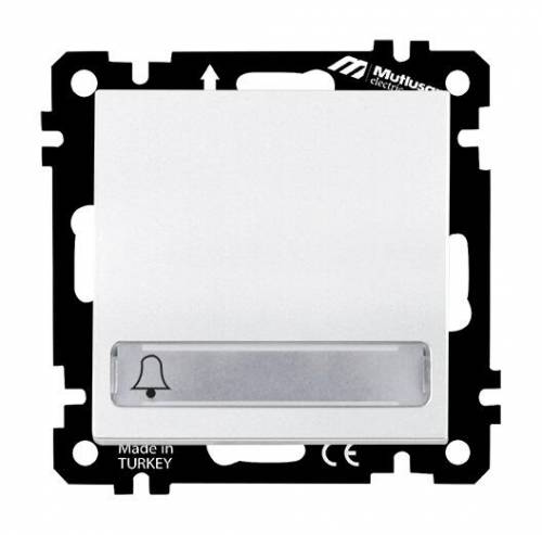 EP - Illuminated 1 G 1 W Switch (Push Plate) White Easy Connection 12V
