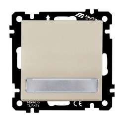 EP - Illuminated 1 G (220V) 1 W Switch with Label White Easy Connection - Thumbnail