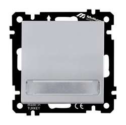 EP - Illuminated 1 G (220V) 1 W Switch With Label White with Screw - Thumbnail