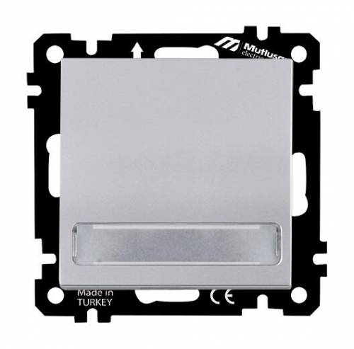 EP - Illuminated 1 G (220V) 1 W Switch With Label White with Screw