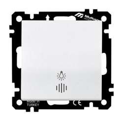 EP - Illuminated One (220V) Gang Two Way (Push Plate) Switch White with Screw - Thumbnail