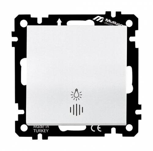 EP - Illuminated One (220V) Gang Two Way (Push Plate) Switch White with Screw