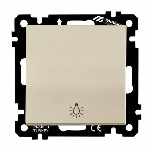 EP - One Gang One Way Switch (Light) (Push Plate) with Screw White