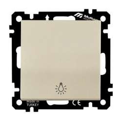 EP - One Gang One Way Switch (Light) (Push Plate) with Screw White - Thumbnail