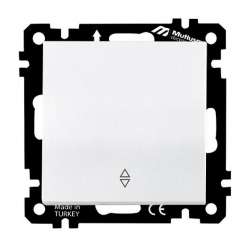 EP - One Gang Two Way Switch (Va-Et-Vient) with Screw White - Thumbnail