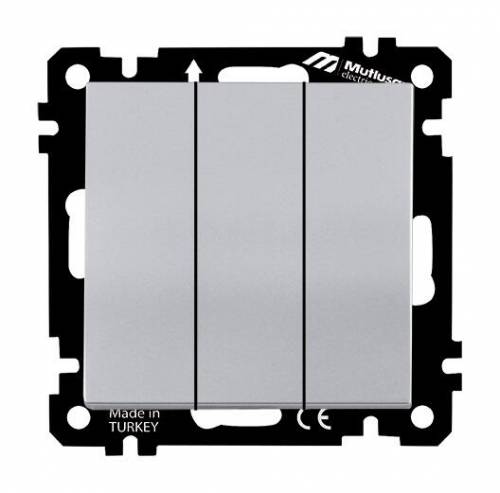 EP - Three Gang One Way Switch White with Screw