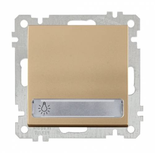 Illuminated 1 G 1 W Switch With Label (Push Plate) White Easy Connection