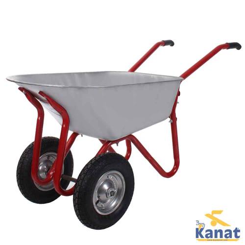Kanat Plus Galvanized Double Wheel Unassembled Wheelbarrow